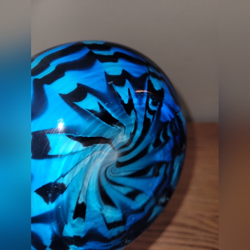 Murano Glass Fratelli Toso Fenicio Blue and Gray longneck 17 in tall, Prestine! - Picture 3 of 3